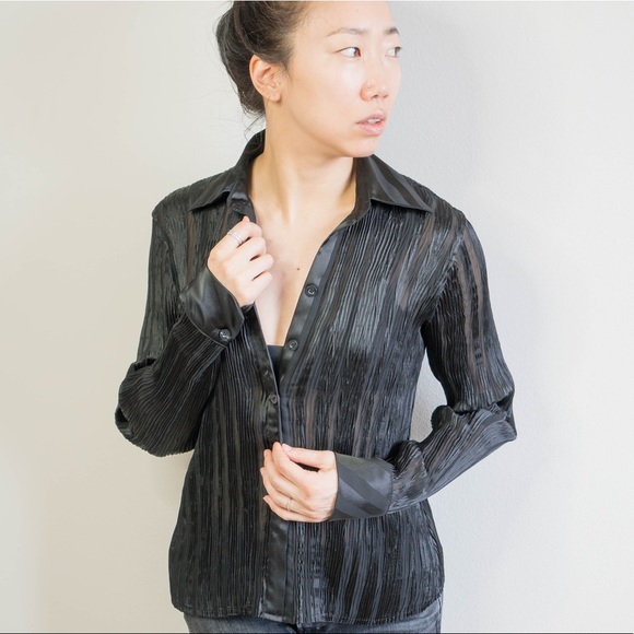 Semi Sheer Button up Blouse - Picture 3 of 3
